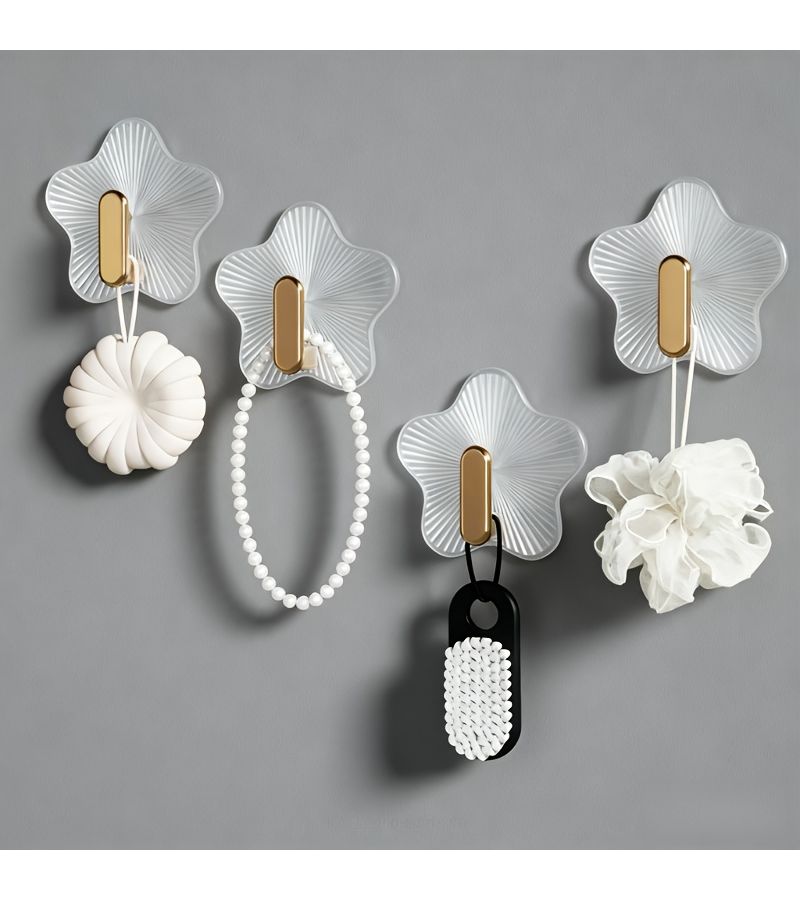 20 Self Adhesive Transparent Waterproof Decorative Wall Hooks For Hanging Clothes Hats Towels Bathrobes Bathroom Bedroom Wall Mounted Rack - Image 5