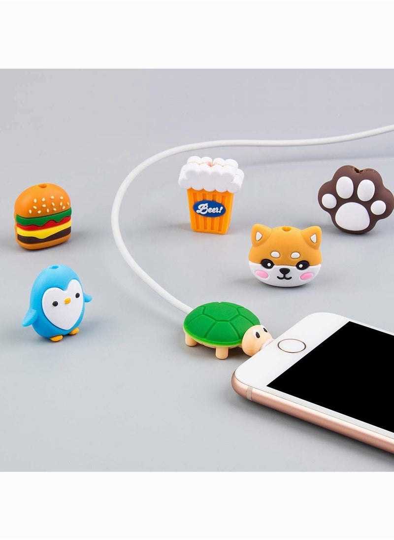 KASTWAVE Cute Cable Protector, KASTWAVE 20PCS Cable Saver, Fruit Animal Charging Cable Buddies, Cable Protect Sets Compatible for iPhone iPad Charger Cable Only  - Image 2