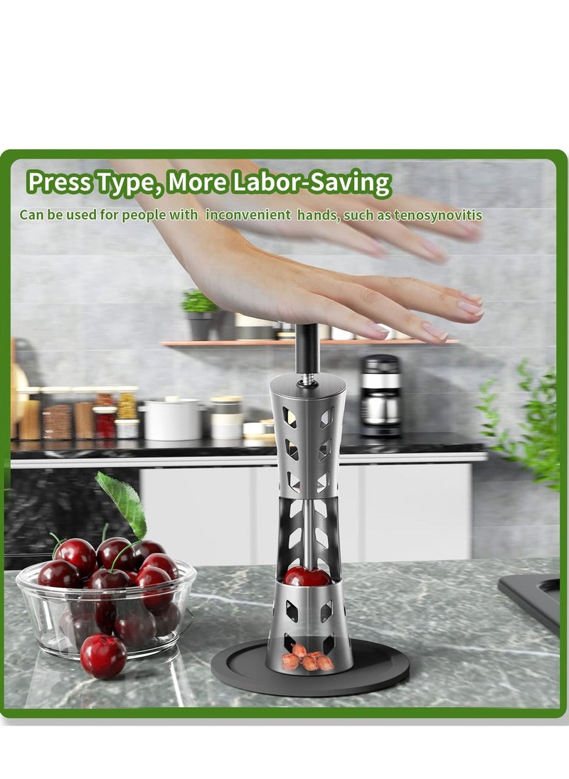 SYOSI - Cherry Pitter Cherry Pitter Remover Too Jujube Corer Hand Tool Stainless Steel Cherry Seed Remover Core Remover Pitter Tool for Home Restaurant Kitchen Gadgets Strawberry Huller Hand Tools - Image 1
