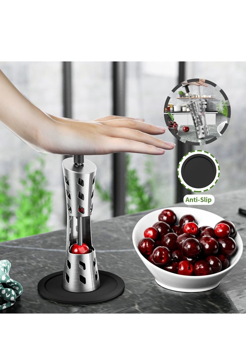 SYOSI - Cherry Pitter Cherry Pitter Remover Too Jujube Corer Hand Tool Stainless Steel Cherry Seed Remover Core Remover Pitter Tool for Home Restaurant Kitchen Gadgets Strawberry Huller Hand Tools - Image 1