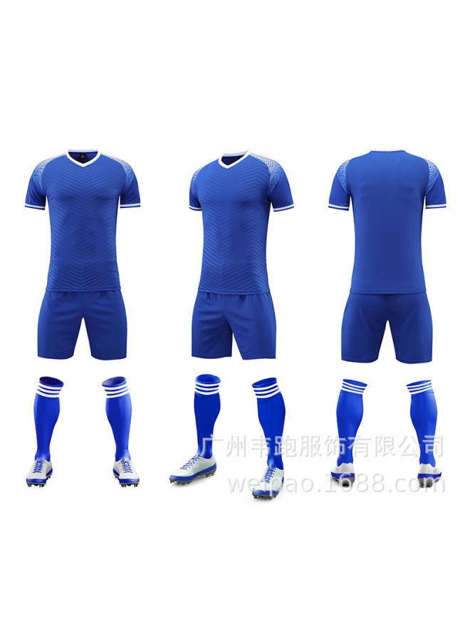 Color Blue Short Sleeve Football Jersey - Image 1