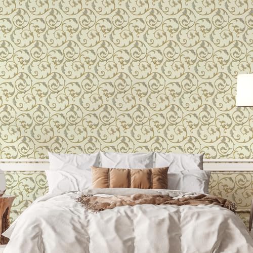 doodad Self Adhesive Wallpaper|45cm x 1000cm, Covers 48 sq. ft | Pale Yellow Wallpaper for Bedroom & Living Room | Damask PVC Wallpaper Waterproof Wall Stickers for Walls|Peel & Stick, Removable - Image 2