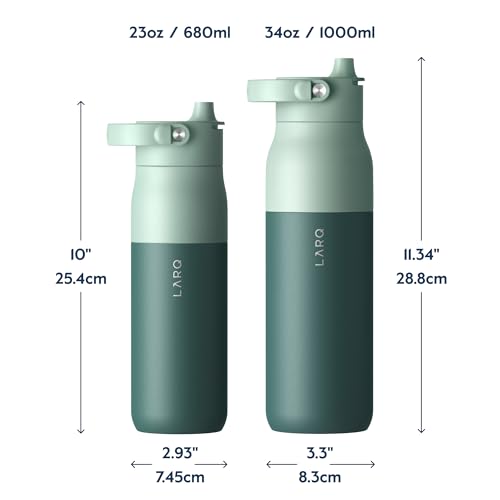 LARQ Bottle PureVis 2 23 oz - UV Water Purifier with Self-Cleaning, App Hydration Tracking, Filter Straw, Detachable Handle, Double-Wall Insulated, Eucalyptus Green - Image 2