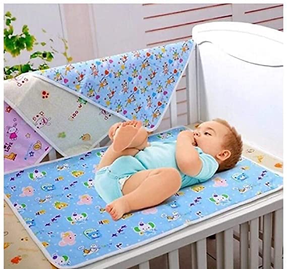 White Bubble Anti-Piling Quick Dry Waterproof Baby Sheet - Cotton Bed Protector for Newborns - Image 1