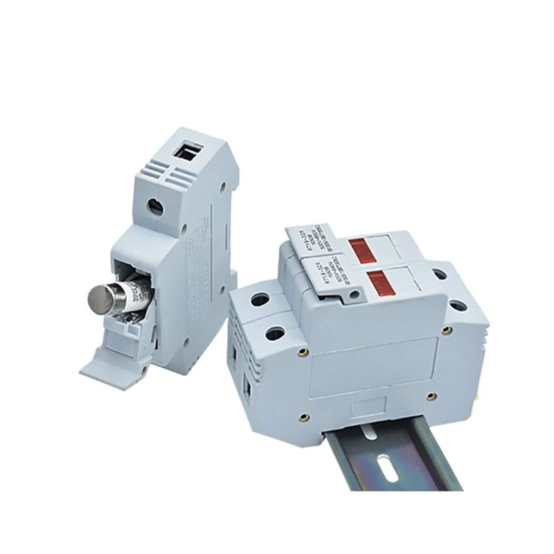 2A Ceramic Fast Blow Fuse Holder Base with 10 Fuses for LCD LED Light DIN Rail Mount - Image 2