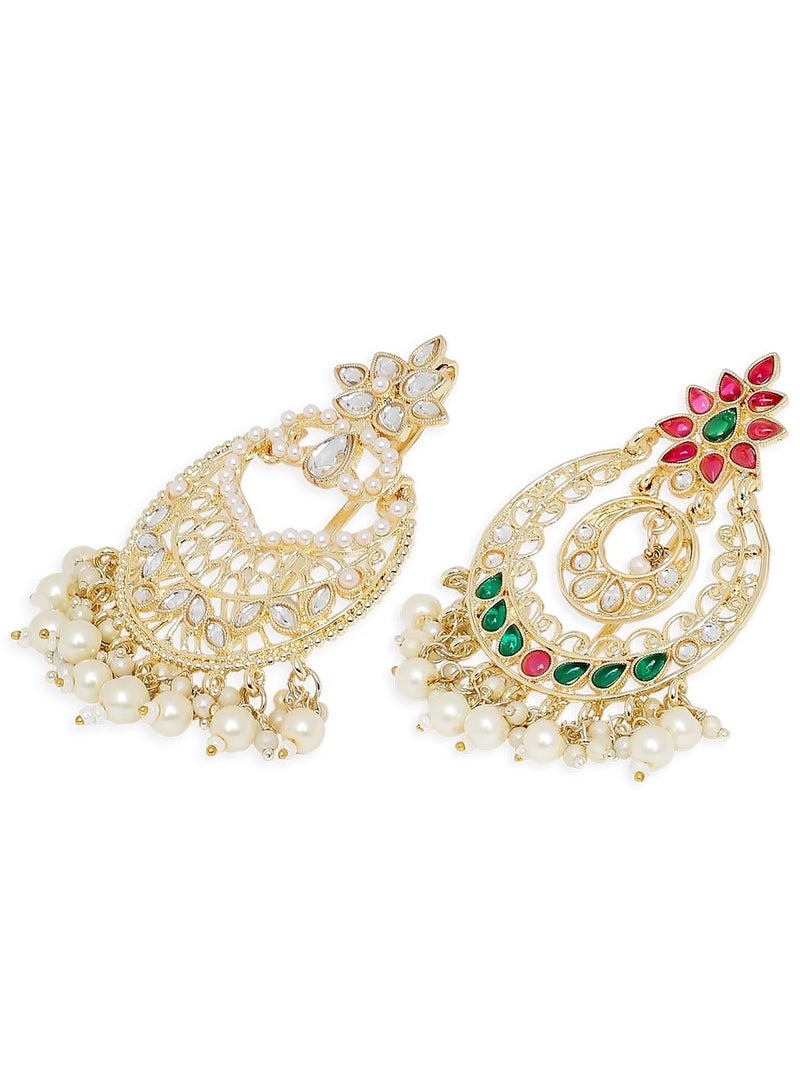 Oomph! OOMPH Jewellery Combo of 2 Gold Tone Ethnic Hair Bun Pin - Juda Pin - Jadau Floral Design for Women & Girls Stylish Latest (HST20-23_O) - Image 5