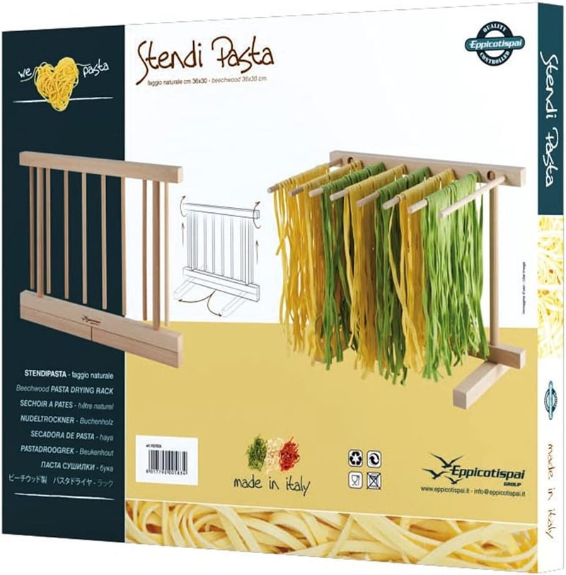 Eppicotispai EP 102 Natural Beechwood Collapsible Pasta Drying Rack - Image 2