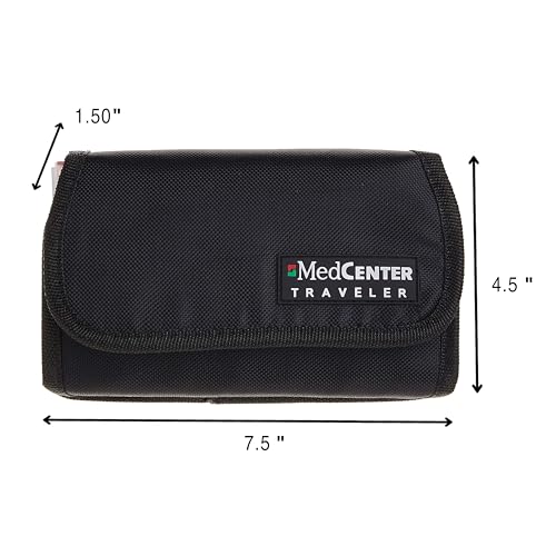 MEDCENTER Traveler 7 Day Pill Organizer, Portable Travel Pill Case, Medication Organizer & Nylon Pill Container w/ 4 Daily Compartments, Standard Size - Image 2