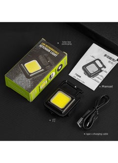 Multifunctional USB Rechargeable Keychain Light Portable Mini COB Inspection Light Bottle Opener Outdoor Emergency Work Light-Color:Keychain Light (500 MA)