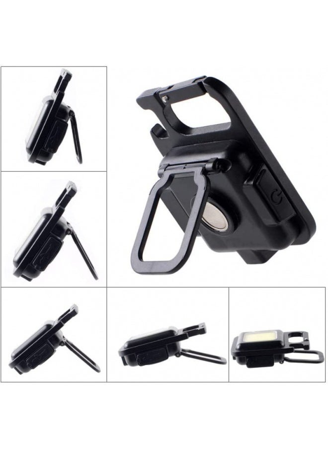 Generic - Multifunctional USB Rechargeable Keychain Light Portable Mini COB Inspection Light Bottle Opener Outdoor Emergency Work Light-Color:Keychain Light (500 MA) - Image 1