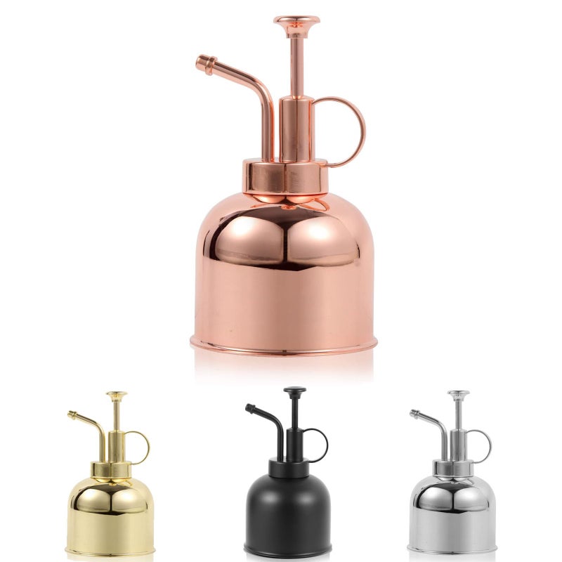 GUKJOB Plant Mister Spray Bottle Metal Stainless Steel Plant Sprayer Mister Small Watering Can Plant Spritzer with Top Pump for Indoor House Air Plants Succulents Outdoor Garden DecorativeRose Gold