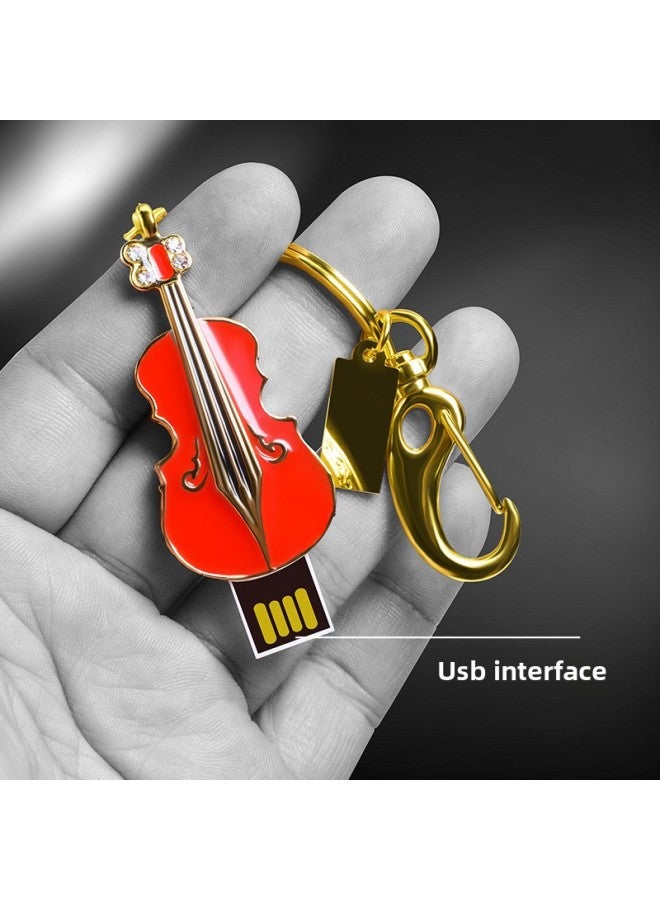 Direct Creative Violin Music U Disk Exquisite Metal Violin U Disk Crystal Violin U Disk-Color:White-Capacity:512MB  - Image 4