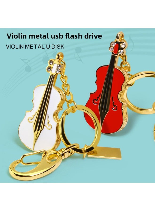 Direct Creative Violin Music U Disk Exquisite Metal Violin U Disk Crystal Violin U Disk-Color:White-Capacity:512MB  - Image 2