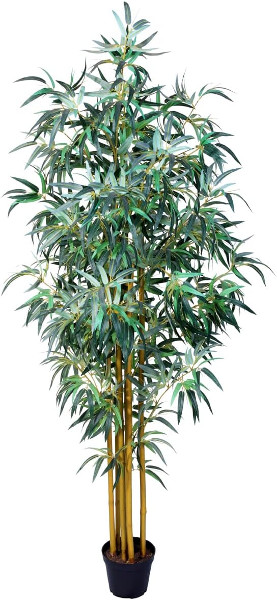 AMERIQUE Gorgeous  Massive 6 Bamboo Trees Artificial Silk Plant with Nursery Plastic Pots Feel Real Technology Super Quality Emerald Green - Image 1