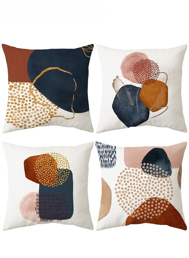 SKT Shiketro Cushion Covers Set of 4, Throw Pillow Cover, Bohemian style Cushion Covers 45cm x 45cm,For Living Room Sofa Car Couch Bed Pillowcases 18x18 inches（Double sided pattern） - Image 1