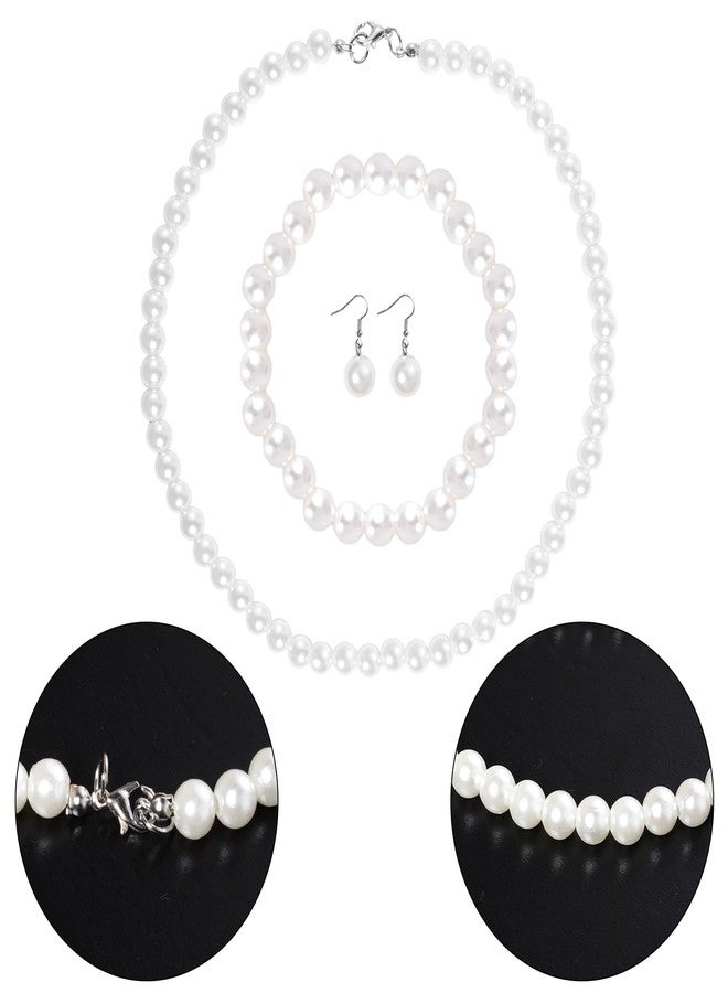 Yymobt 9 Pcs 100 Days of School Costume Old Lady Costume School 100th Activity Suit Grandma Wig Granny Glasses with Chain Pearl Necklace Earring Bracelets Grandma Old-fashioned Dress with Floral - Image 4