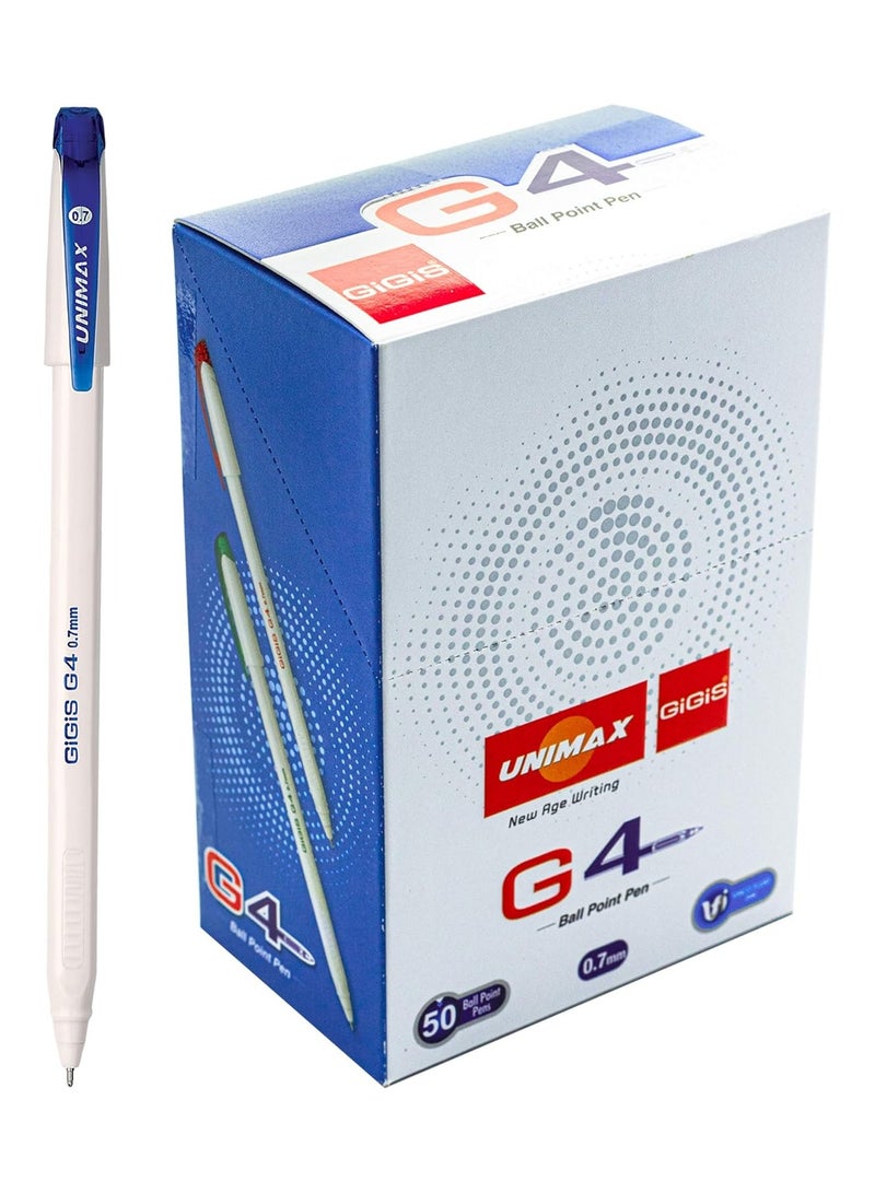 جيجيز قلم حبر جاف جيجيس G4 0.7 ملم أزرق 50 قطعة (أزرق) - Image 1