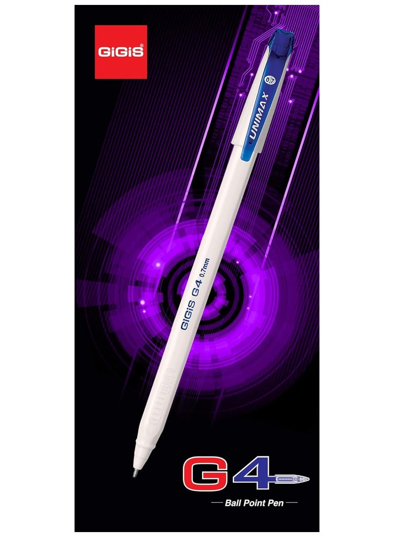 جيجيز قلم حبر جاف جيجيس G4 0.7 ملم أزرق 50 قطعة (أزرق) - Image 2