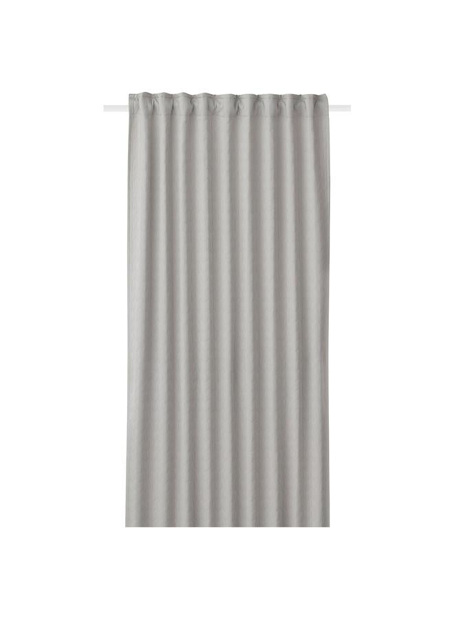 erorex Room darkening curtain, 1 piece, light grey/with heading tape, 140x300 cm - Image 1
