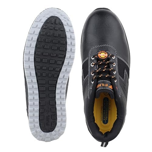 FUEL Gravix Safety Shoes for Men | Steel Toe Work Shoes with Anti-Slip Sole, Lightweight & Durable Industrial Safety Footwear (7UK,Black) - Image 5