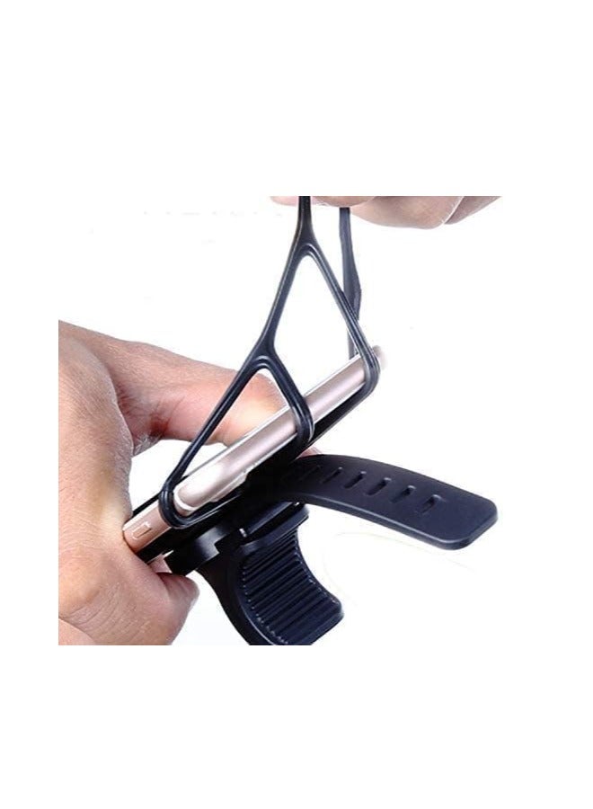 Mobile Phone Holder for Bike, 360° Rotation Bicycle Scooter Phone Holder for all size from 4’’- 6.5’’ Motorcycle,Shopping Cart,Treadmill,Strollers Silicone Mobile phone Mount - Image 2