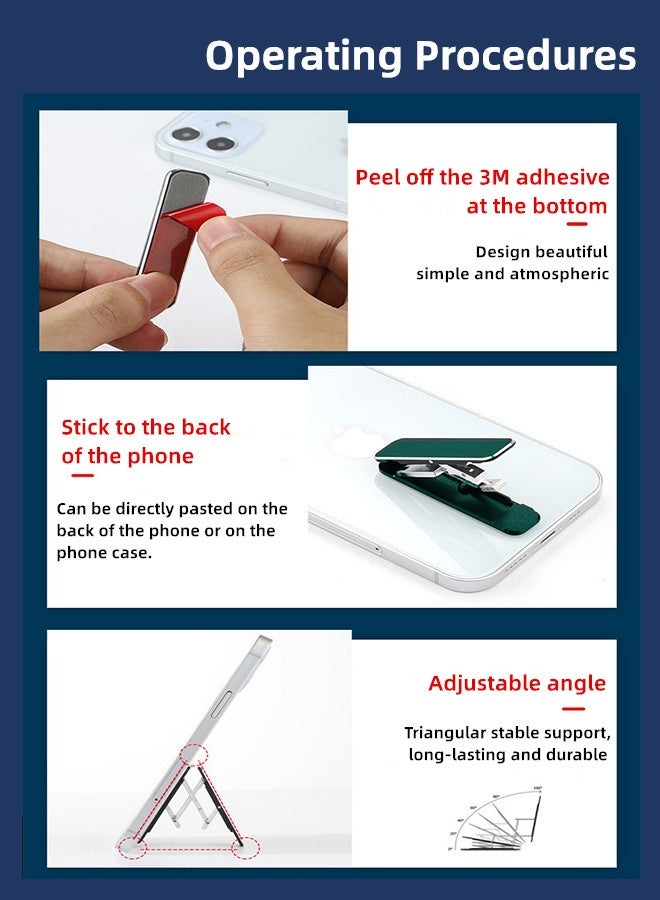 Mobile and Tablet Holder Mount-new design,Mobile Phone Case Back Sticker, Folding metal/Ultra-thin mini invisible Holder,Mobile and Tablet Stand/Mount/Holder-Green - Image 2