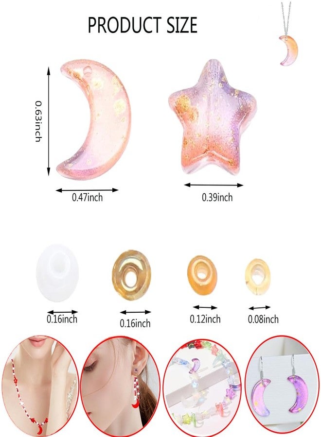 SUKPSY 1Pack Mixed Color Star Beads Combination Set, Mini Crystal Glass Spacer Beads,Round/Star/Moon Shape Charm Loose Beads, for Making Bracelet Necklace Earring Jewelry DIY Crafts Accessories - Image 5