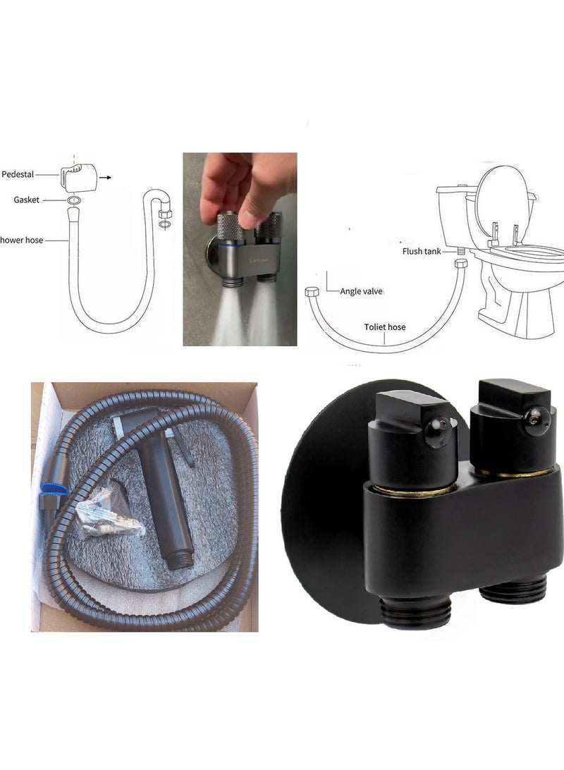 Easy-to-use travel bidet, black, dual valve bidet - Image 4