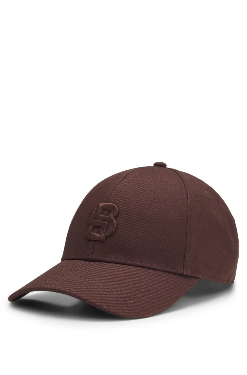 Cotton-twill cap with embroidered Double B monogram