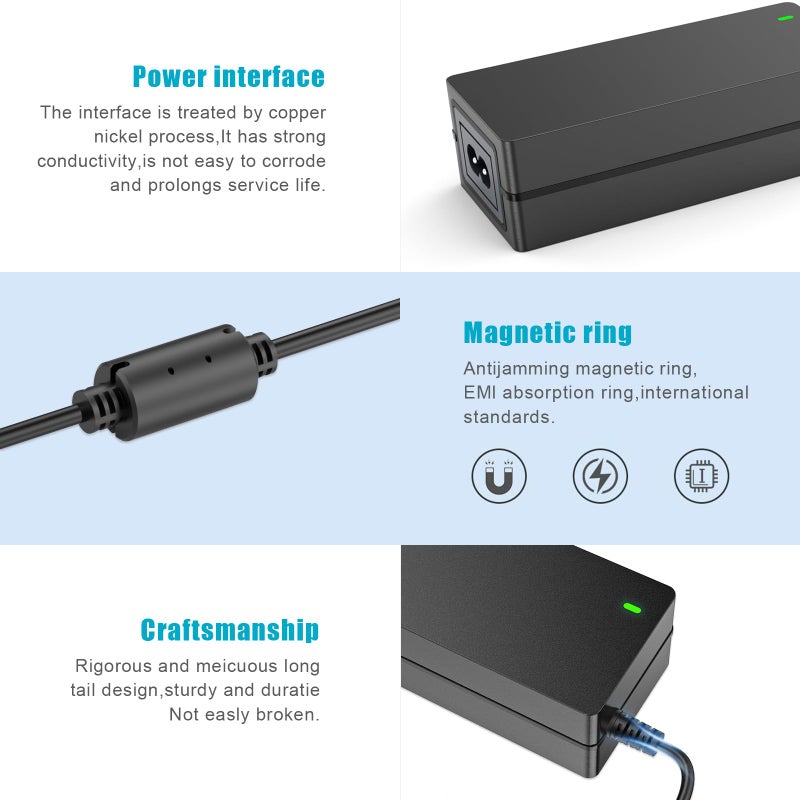 Mareisa 19V DC Power Supply 19V 3.42A Power Adapter for 65W 45W Laptop Monitor Speaker Compatible with Asus/Acer/Gateway/Toshiba Laptop for LG/Acer/Asus Monitor Power Cord with 10tips - Image 5