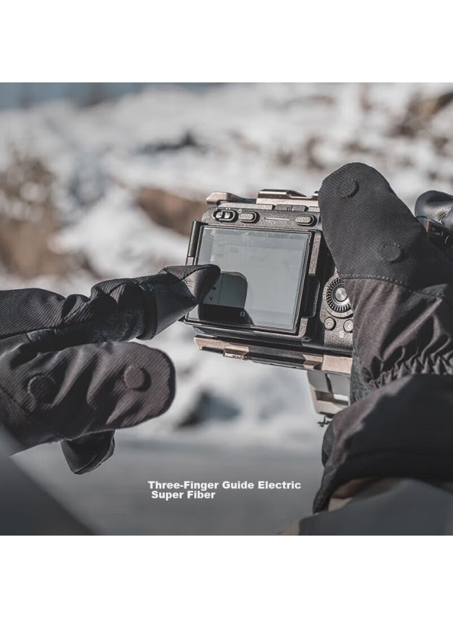 Pgytech Photography Gloves, Dandelion Warm Cycling Gloves, Finger-exposing Touchscreen C Patible, Fleece-lined, Cold-resistant, Graphene Heating, Windproof, Waterproof, Autumn And Winter Outdoor Ski Gloves, Master Edition Xl Size - Image 1