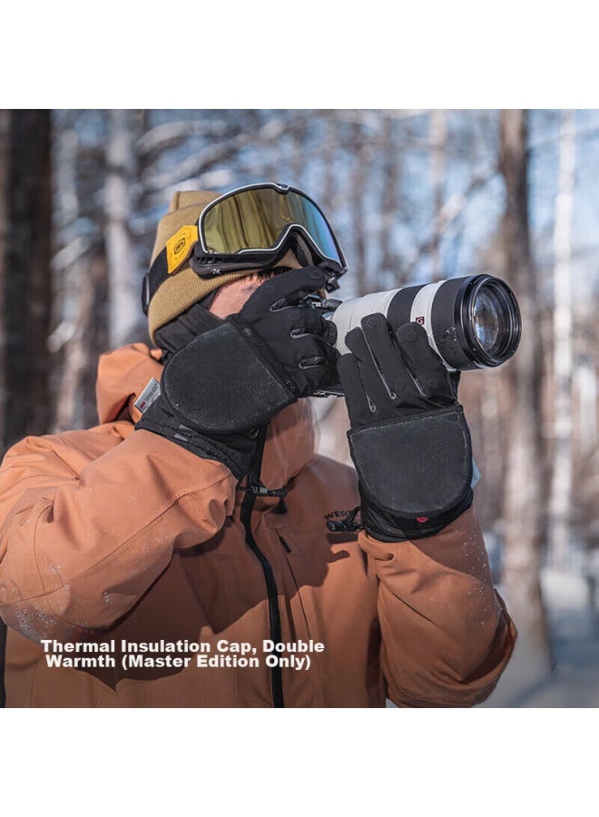 Pgytech Photography Gloves, Dandelion Warm Cycling Gloves, Finger-exposing Touchscreen C Patible, Fleece-lined, Cold-resistant, Graphene Heating, Windproof, Waterproof, Autumn And Winter Outdoor Ski Gloves, Master Edition Xl Size - Image 4