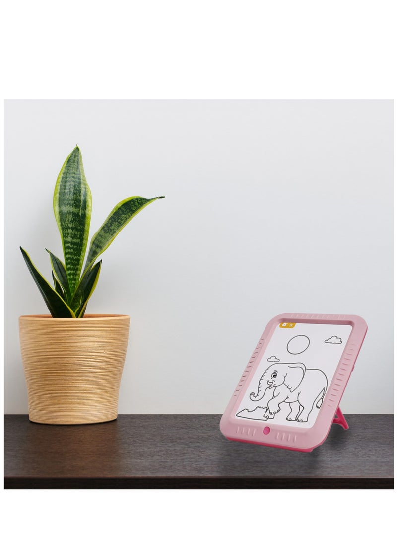 سيلفر كريست لوحة رسم سحرية من سيلفر كريست للأطفال، لوحة رسم بـ 7 ألوان ووضعي إضاءة، خلفية سوداء لتصاميم متوهجة، حامل، لعبة فنية إبداعية تعمل بالبطارية للأطفال - Image 2