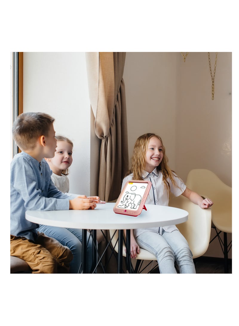 سيلفر كريست لوحة رسم سحرية من سيلفر كريست للأطفال، لوحة رسم بـ 7 ألوان ووضعي إضاءة، خلفية سوداء لتصاميم متوهجة، حامل، لعبة فنية إبداعية تعمل بالبطارية للأطفال - Image 3