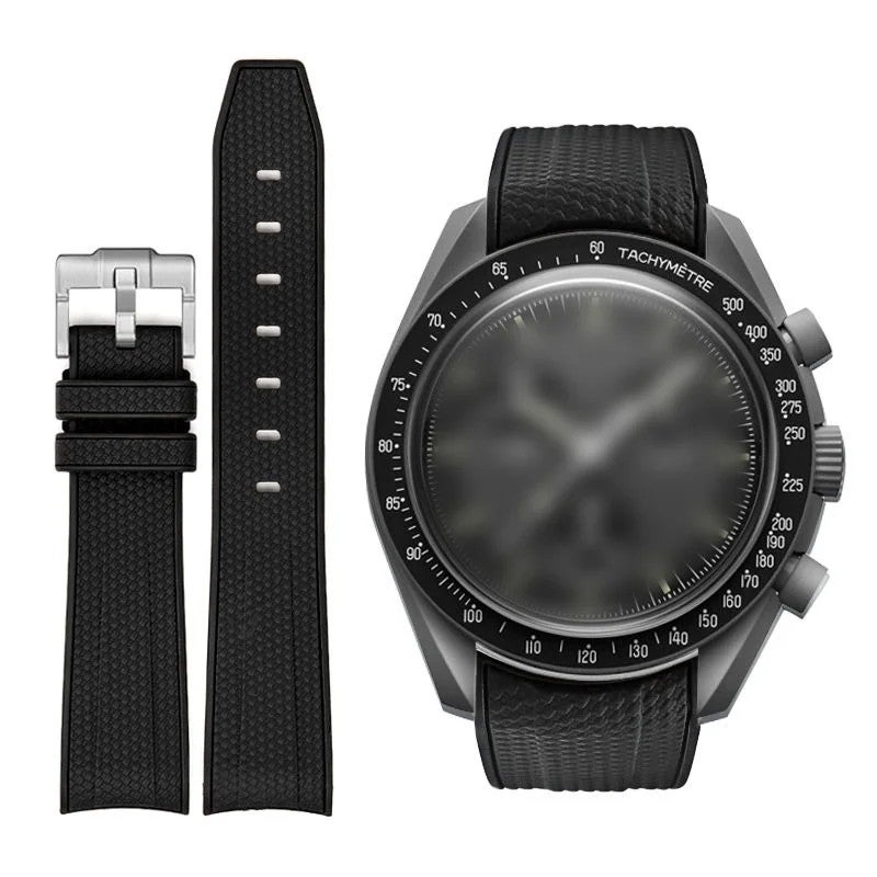 Bluejw Curved Rubber Replacement Band for Omega X Swatch Speedmaster – 20mm Luxury Silicone Watch Strap to Replace the Watch Strap - Image 4