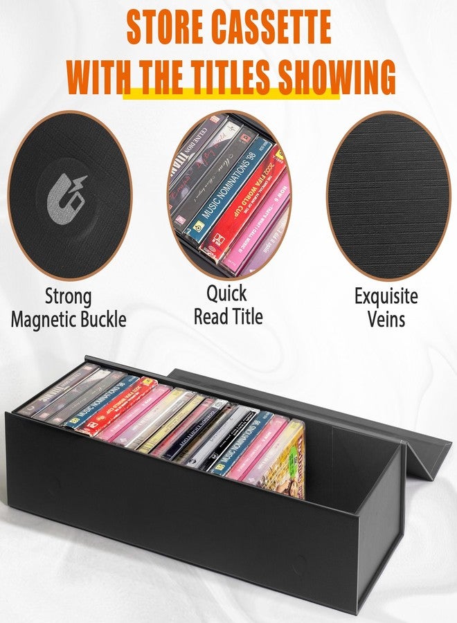 tutata Cassette Tape Storage Box, Cassette Tape Holder 14.25 x 4.5 x 3 Inch, Store Up to 20 Cassette Cases – 1 Pack - Image 2