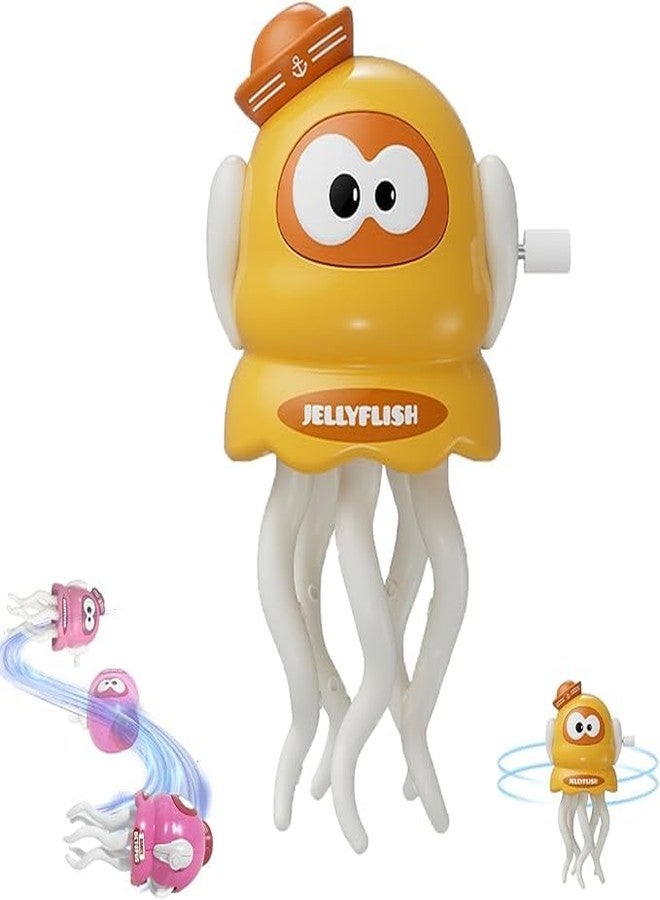 ACROWN Key Operated Octopus Toys for Kids, Key Operated Wind Up Jelly Fish Toys for Babies, Crazy 5-Leg Action Crawling Dancing Octopus Toy for Kids (Yellow octompus) - Image 1