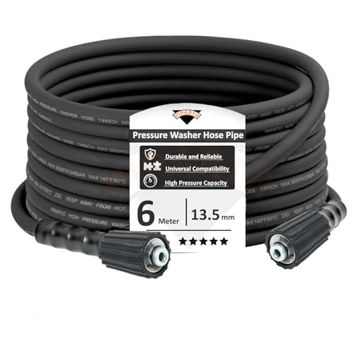 VIPARTH Pressure Washer Hose Pipe Upto 2500 PSI | Heavy Duty | Black Molded Pipe | Durable | Pressure Resistance (20_Meter, Black) - Image 1