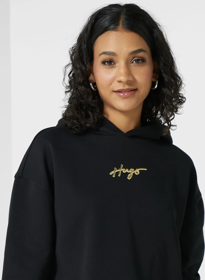 HUGO Logo Pocket Detail Hoodie
