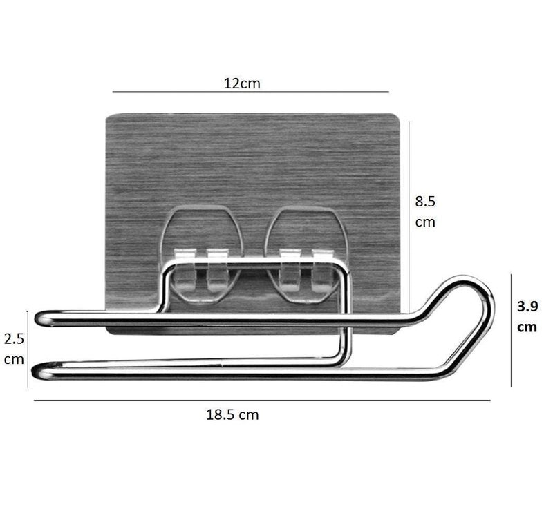 HIKIN SUPERMARKET HIKIN SUPERMARKET Toilet Paper Holder Tissue roll Paper Towel Holder Stainless Steel Washable Stick Hook Rack Bathroom Storage Accessories Wall Mounted Pack of 1  - Image 4