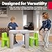 Step2 Mighty My Size Kids Table Chair Set Playroom Activity Table for Arts Crafts Made of Durable Plastic For Toddlers 2 Years Old Gray Green - Image 2