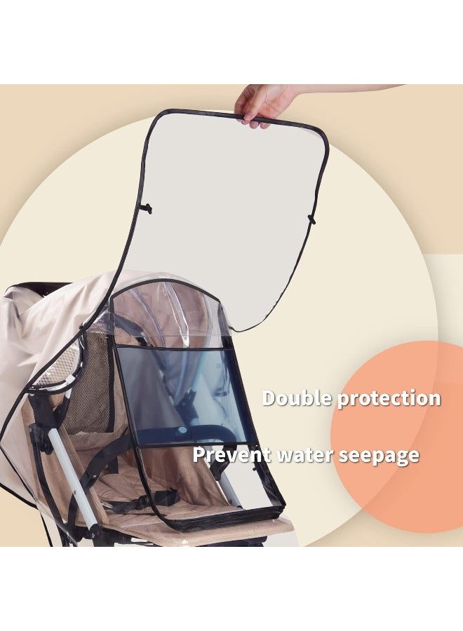 bemece Bemece Stroller Rain Cover, Universal Stroller Accessory, Baby Travel Weather Shield, Windproof Waterproof, Protect from Dust Snow - Double Protection - Image 2