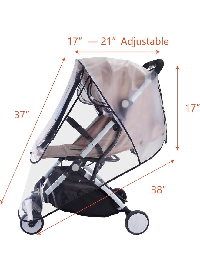 bemece Bemece Stroller Rain Cover, Universal Stroller Accessory, Baby Travel Weather Shield, Windproof Waterproof, Protect from Dust Snow - Double Protection - Image 4