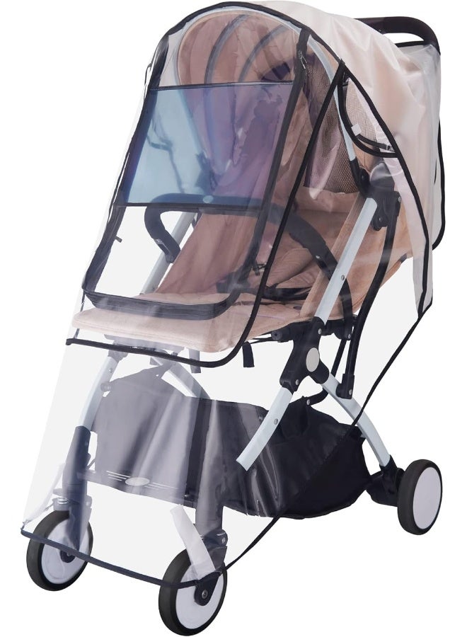 bemece Bemece Stroller Rain Cover, Universal Stroller Accessory, Baby Travel Weather Shield, Windproof Waterproof, Protect from Dust Snow - Double Protection - Image 1