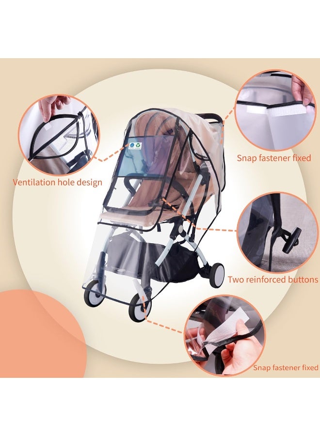 bemece Bemece Stroller Rain Cover, Universal Stroller Accessory, Baby Travel Weather Shield, Windproof Waterproof, Protect from Dust Snow - Double Protection - Image 3