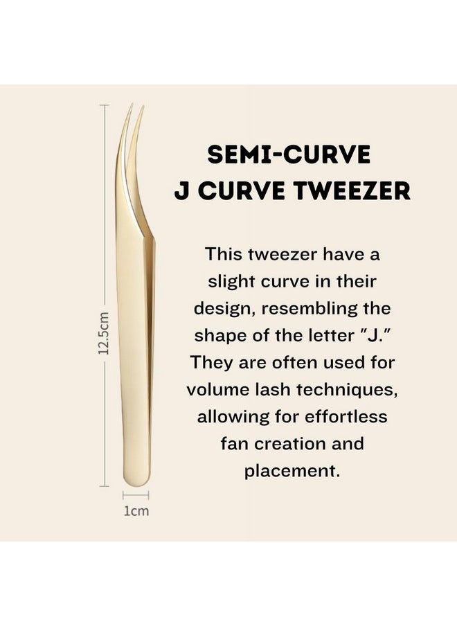 BBC - Professional Golden Vloume Tweezers Set Of 4 - Image 1
