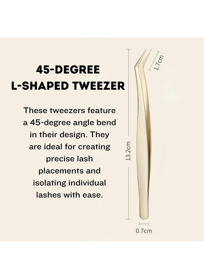 BBC - Professional Golden Vloume Tweezers Set Of 4 - Image 1