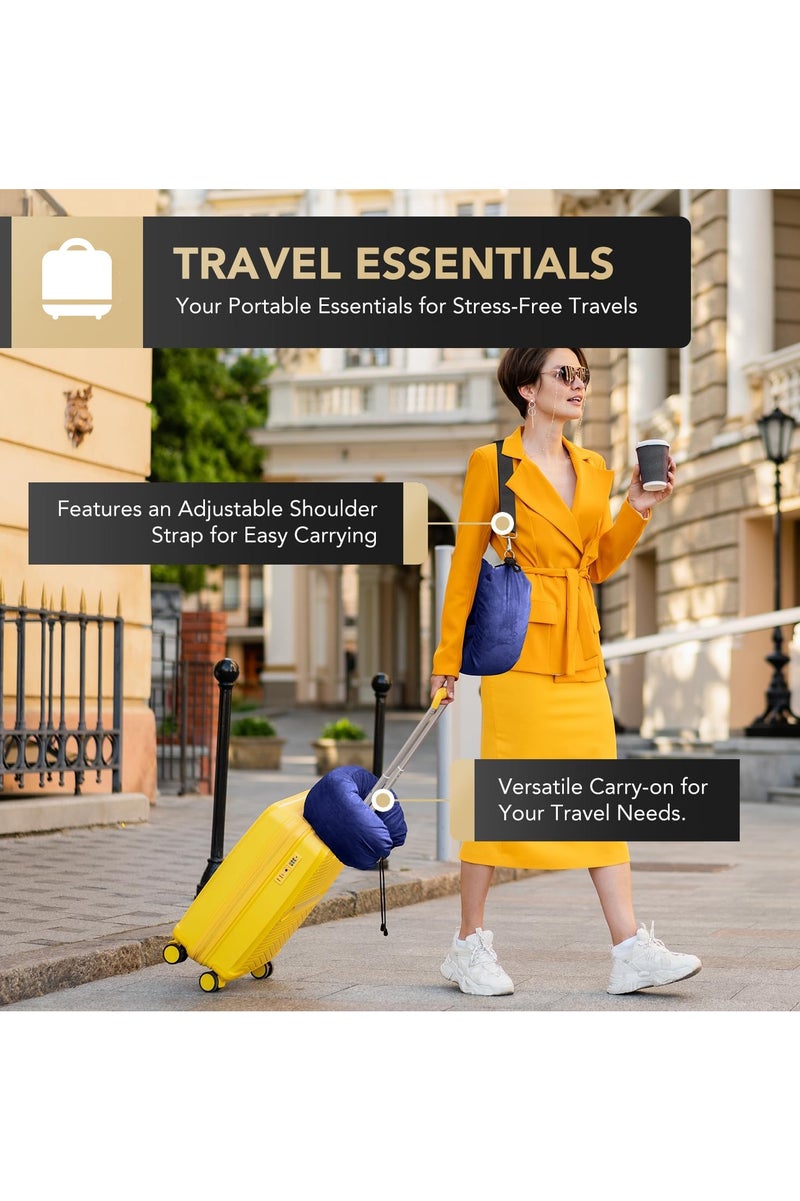 Stuffable Neck Pillow for Travel, Adjustable U-shapes, Extra Luggage Storage Ideal 1-3 Days Travel Essentials, 3D Eye Mask Included, Blue - Image 3