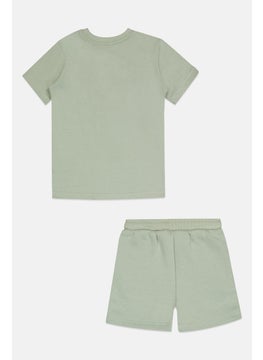 Nicce Toddlers Boy 2 Pieces Brand Logo T-Shirt And Short Set, Slate Green  - Image 2