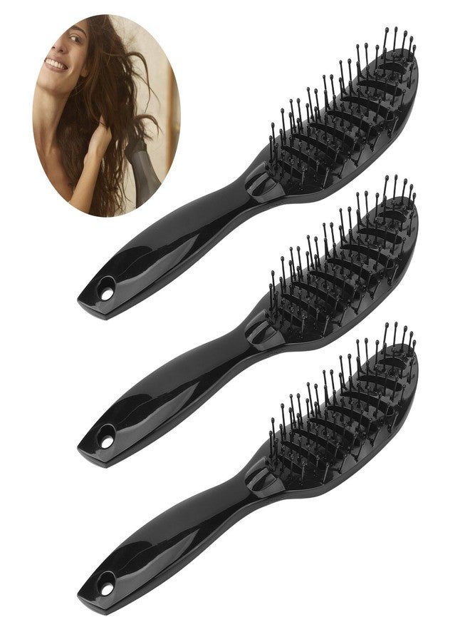 CXCTCT 9 Row Curved Detangling Hair Brush Removable Styling Blow Dry Comb - Image 2